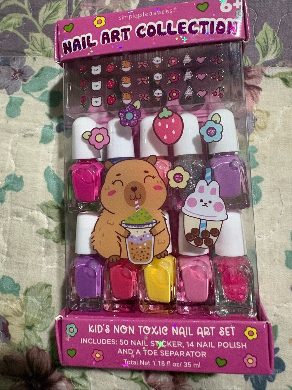 Simple Pleasures Kids Nail Art Set in Pink, Purple & Yellow